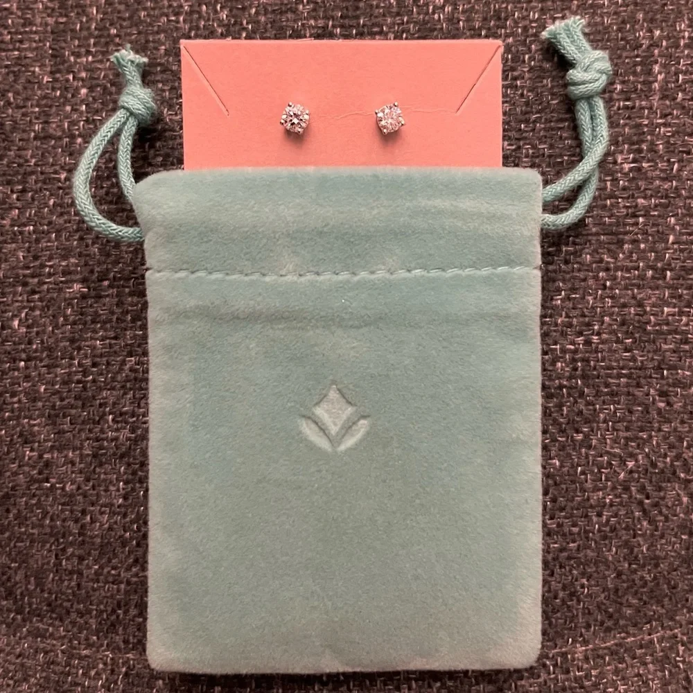 Free shipping! NWT Brilliant Earth 0.5 carat silver lab diamond studs - Picture 2 of 6